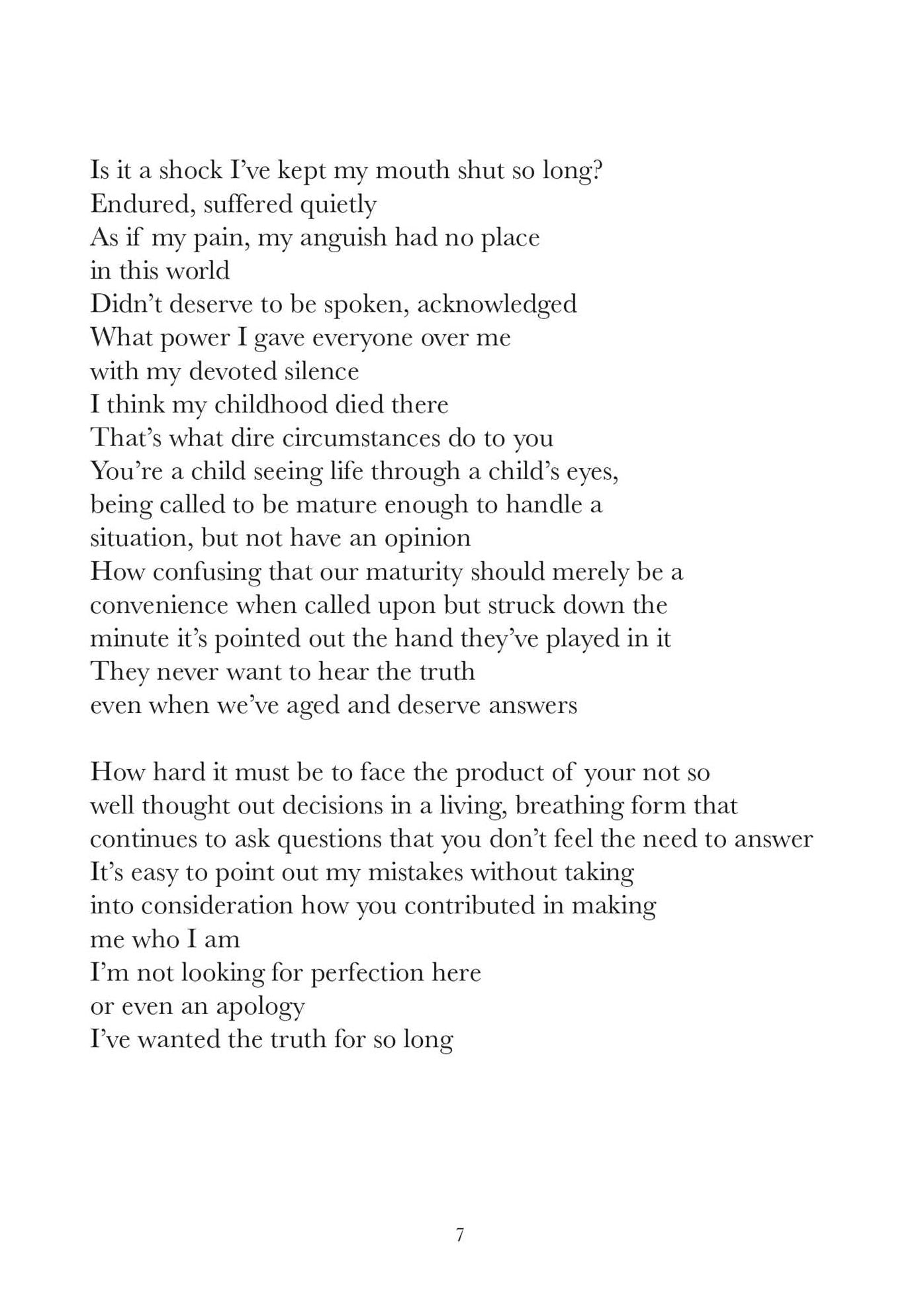 Don't Tell Me Not to Ask Why: Poetry & Prose
