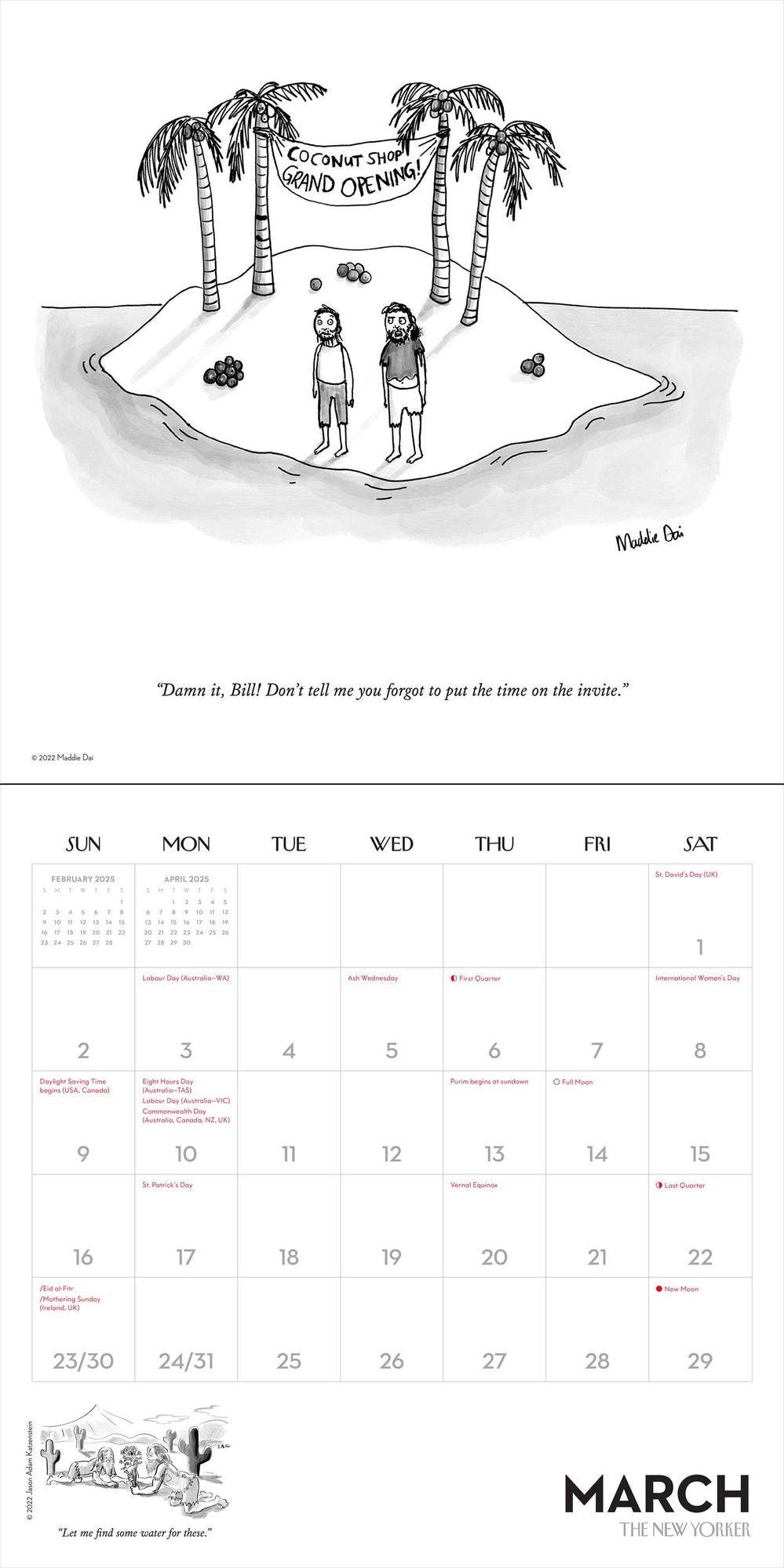 2025 Cartoons From The New Yorker Wall Calendar