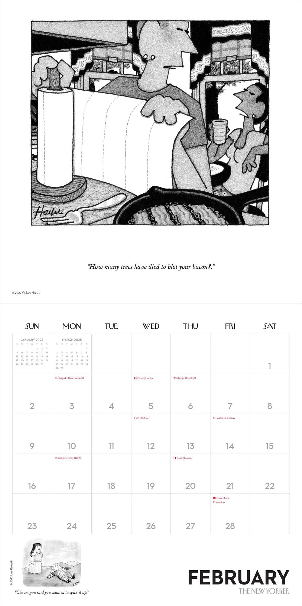 2025 Cartoons From The New Yorker Wall Calendar