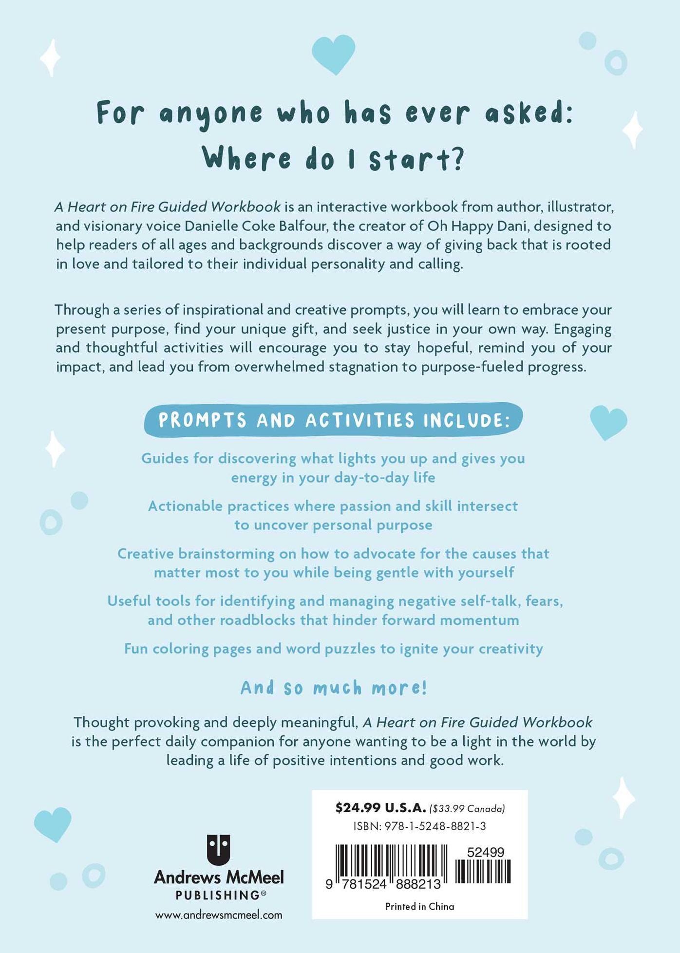 A Heart on Fire Guided Workbook: 100 Activities and Prompts for a Life of Everyday Advocacy and Self-Compassion