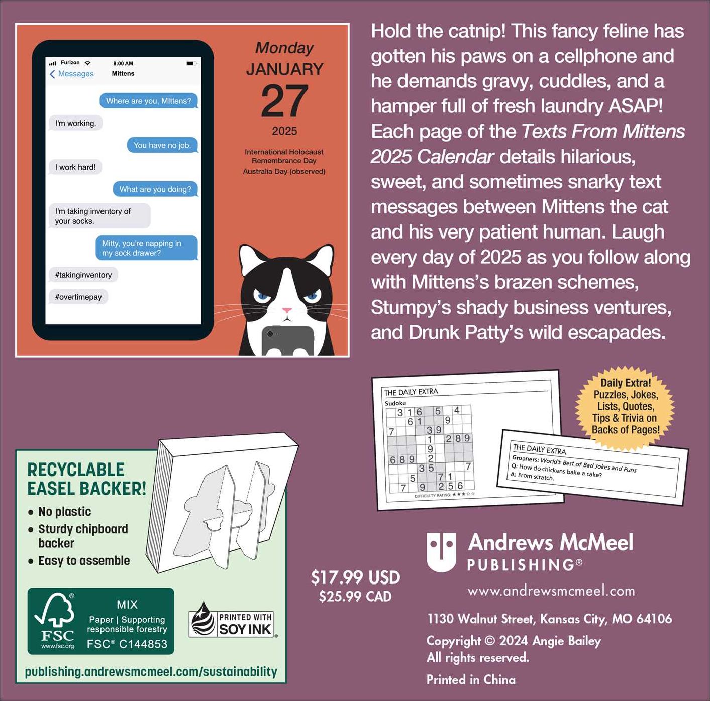 2025 Texts From Mittens The Cat Day-to-Day Calendar