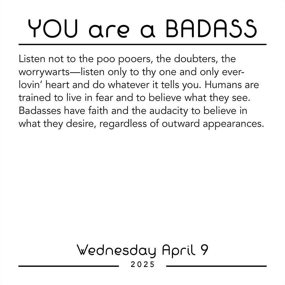 2025 You Are a Badass Day-to-Day Calendar