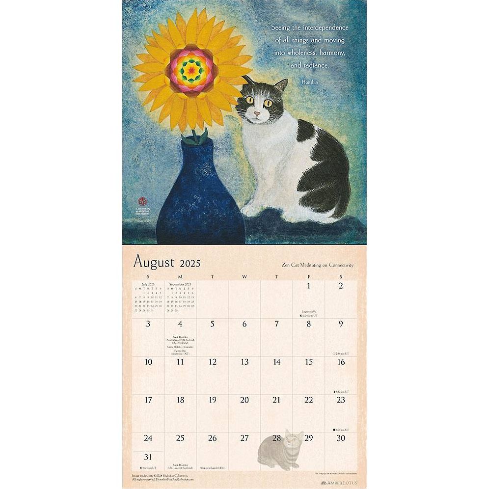 2025 Zen Cat Wall Calendar