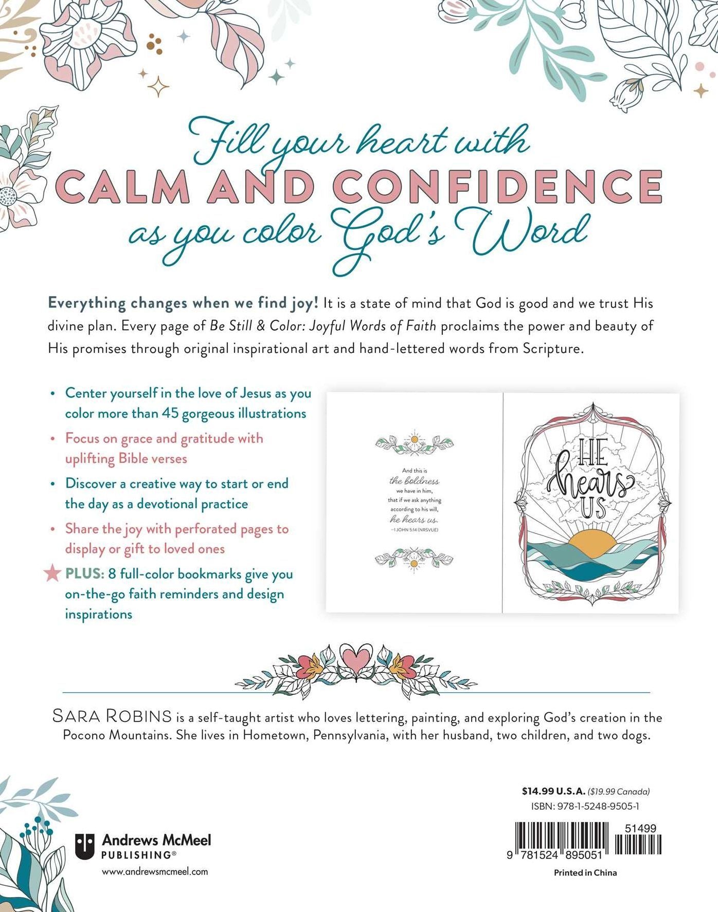 Be Still & Color: Joyful Words of Faith Coloring Book