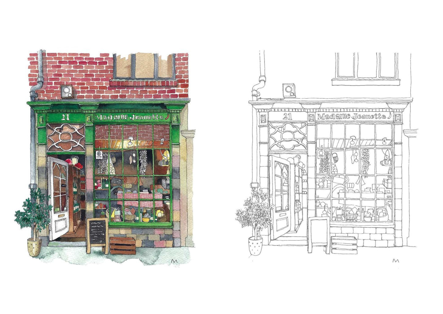 Urban Anna Coloring Book: Enchanting Shopfronts from Around the World