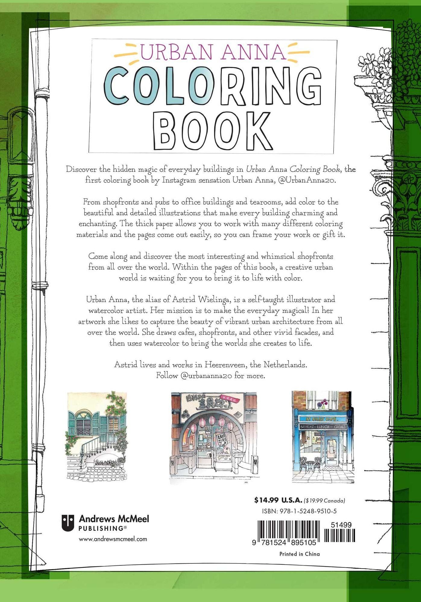 Urban Anna Coloring Book: Enchanting Shopfronts from Around the World