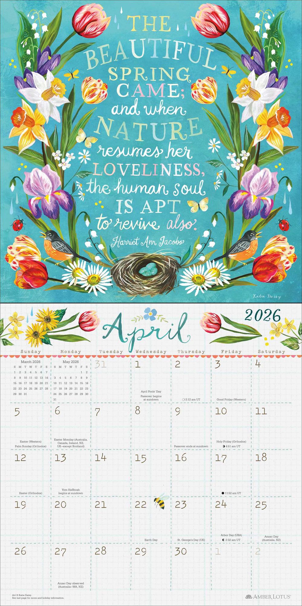 2026 Katie Daisy Wall Calendar