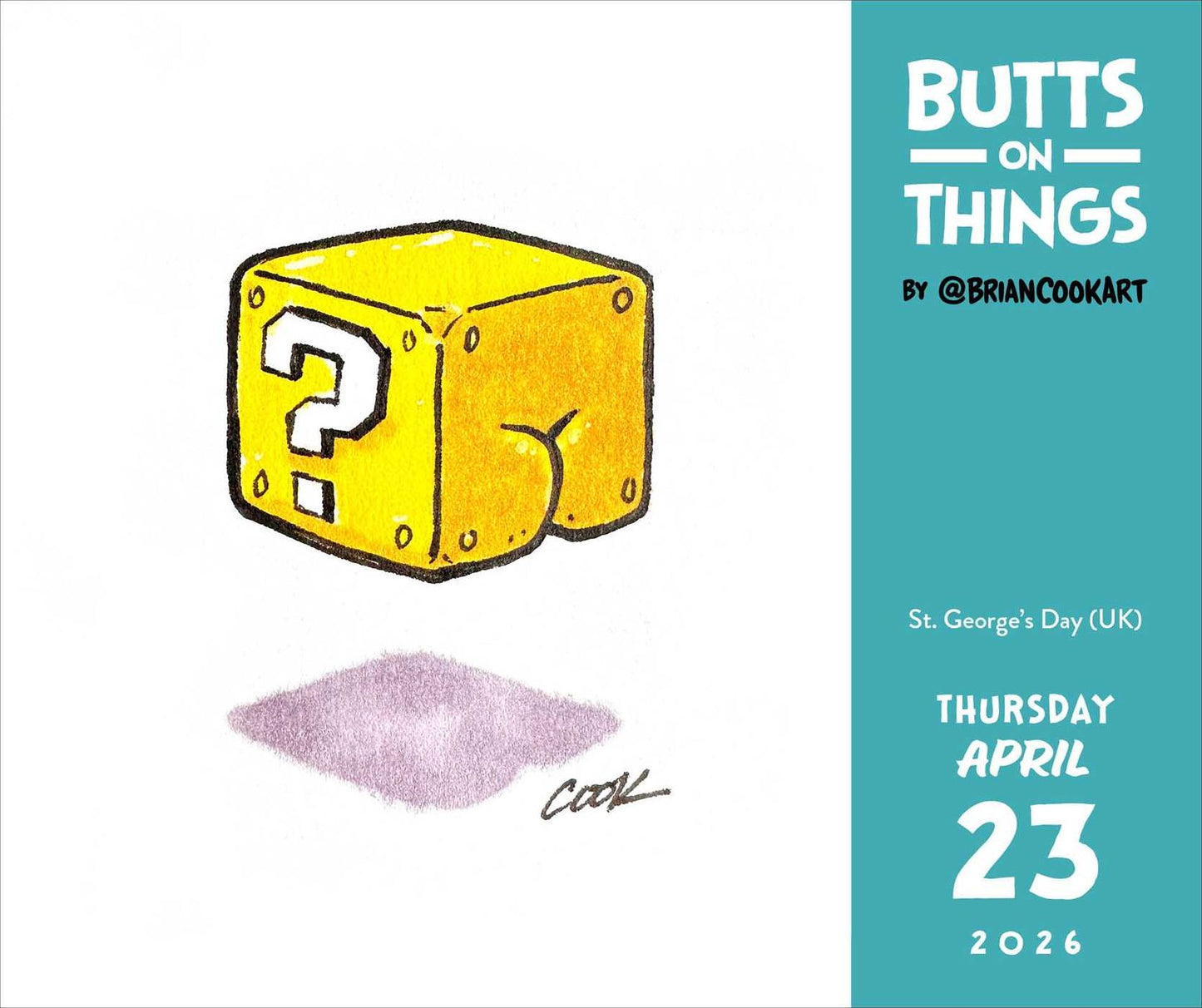 2026 Butts on Things Day-to-Day Calendar