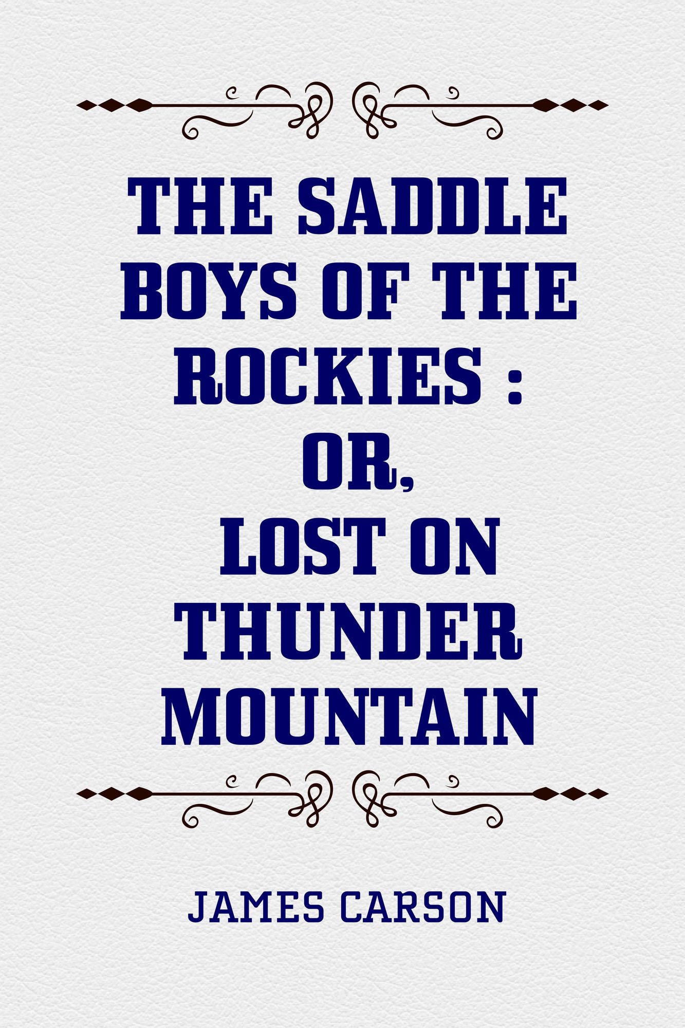 The Saddle Boys of the Rockies : Or, Lost on Thunder Mountain