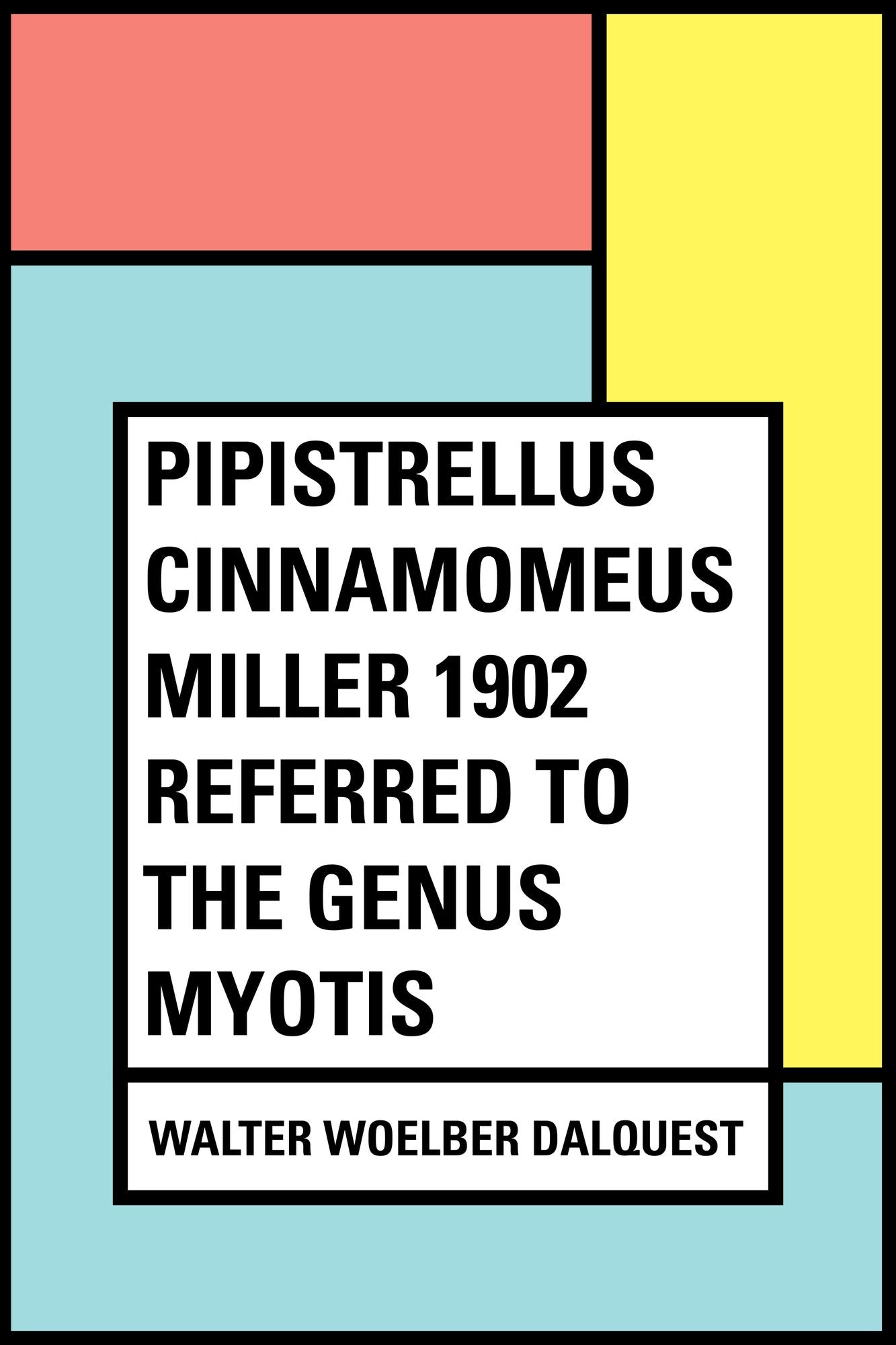 Pipistrellus cinnamomeus Miller 1902 Referred to the Genus Myotis