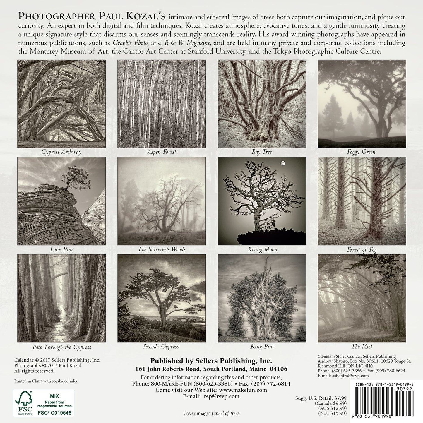 2018 Nature Of Trees, The Photography By Paul Kozal Mini Calendar