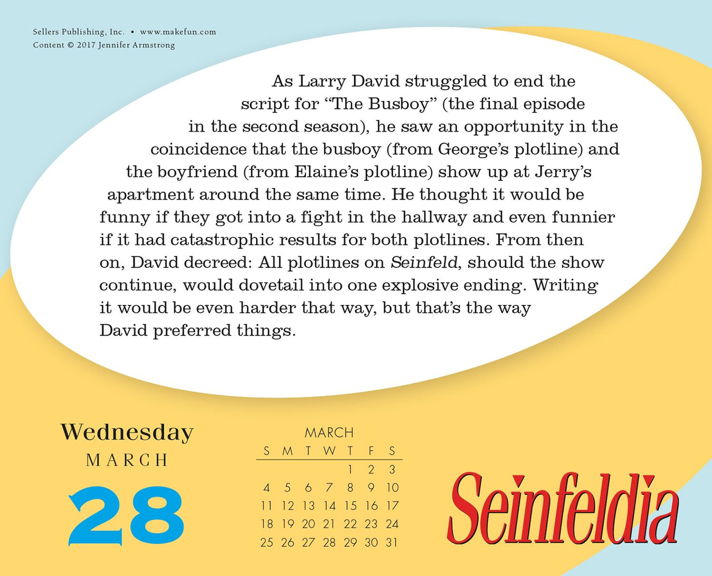 2018 Seinfeldia: Trivia From The Show About Nothing Boxed/Daily Calendar