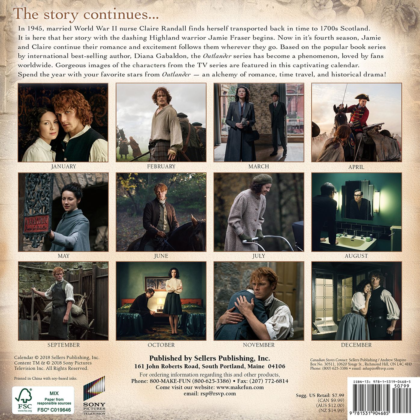 2019 Outlander Mini Calendar: By Sellers Publishing