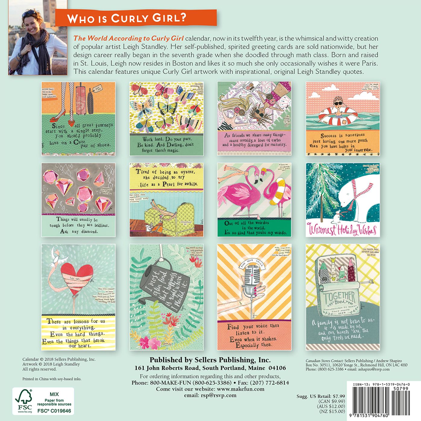2019 the World According to Curly Girl Mini Calendar: By Sellers Publishing