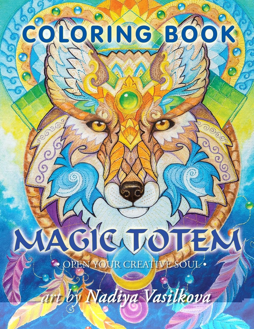 Magic Totem: Coloring Book for Grown-Ups, Adult. Beautiful Decorative Animals, Birds, Flowers