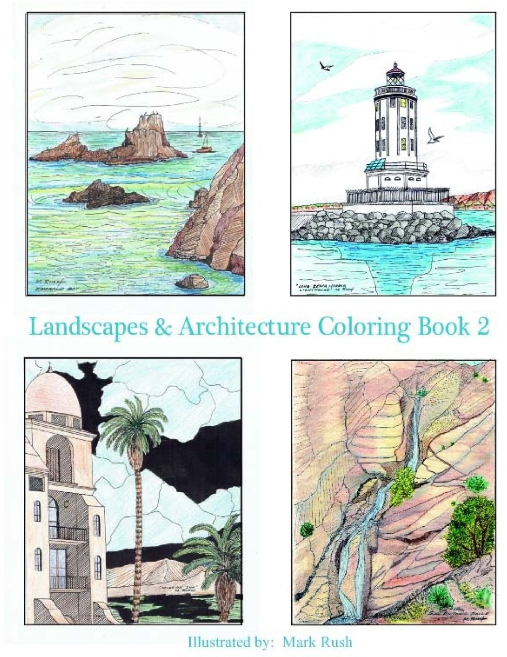 Landscapes & Architecture Coloring Book 2: Adult and youth coloring book