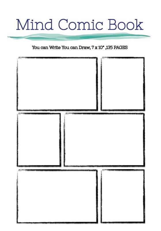 Mind Comic Book - 7 x 10" 135 Pages: comic panel,For drawing your own comics, idea and design sketchbook,for artists of all levels