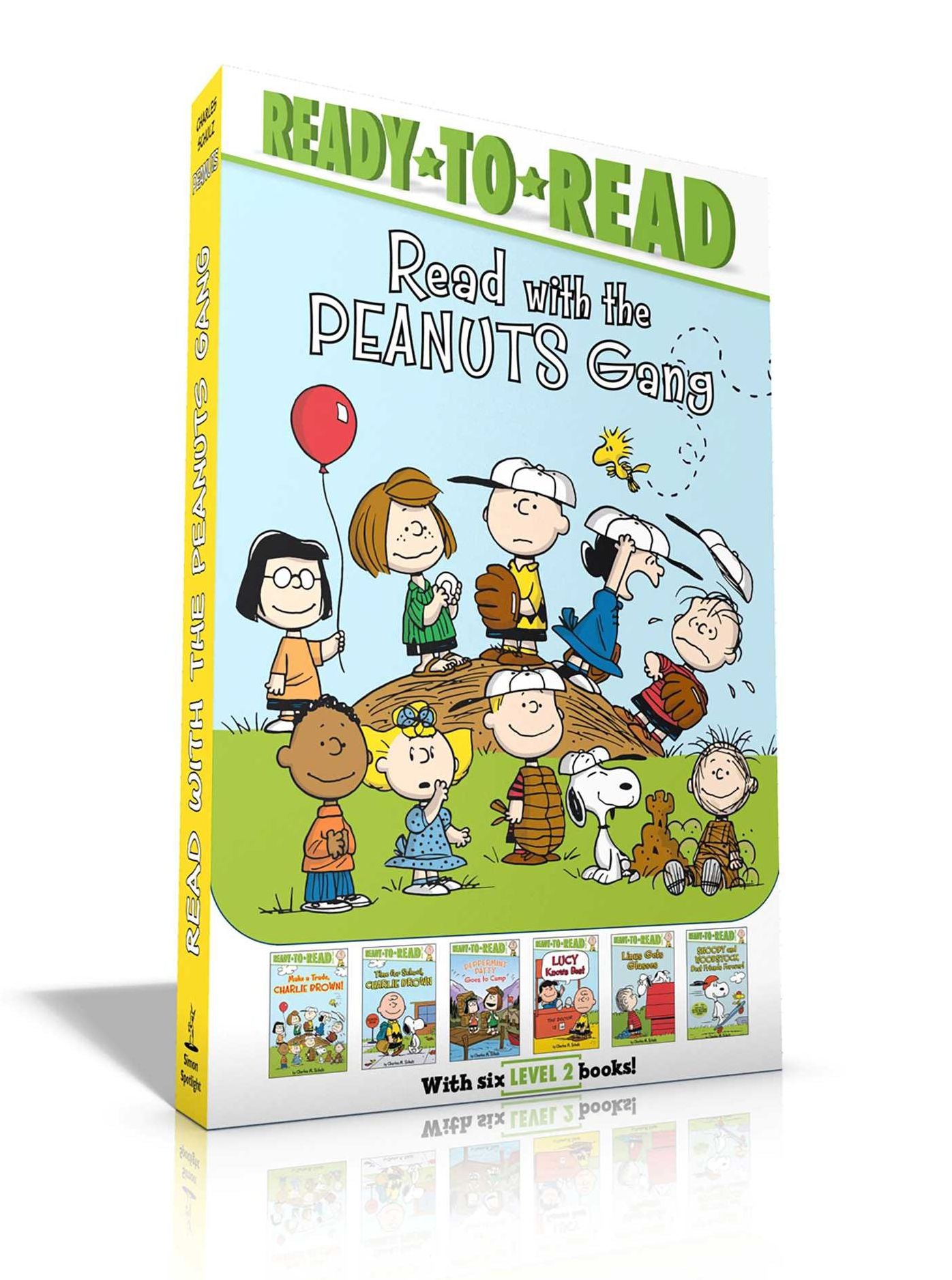 Read with the Peanuts Gang: Time for School, Charlie Brown; Make a Trade, Charlie Brown!; Peppermint Patty Goes to Camp; Lucy Knows Best; Linus Gets Glasses; Snoopy and Woodstock