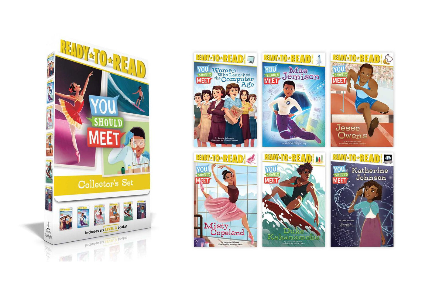 You Should Meet Collector's Set: Women Who Launched the Computer Age; Mae Jemison; Misty Copeland; Jesse Owens; 	Duke Kahanamoku; Katherine Johnson