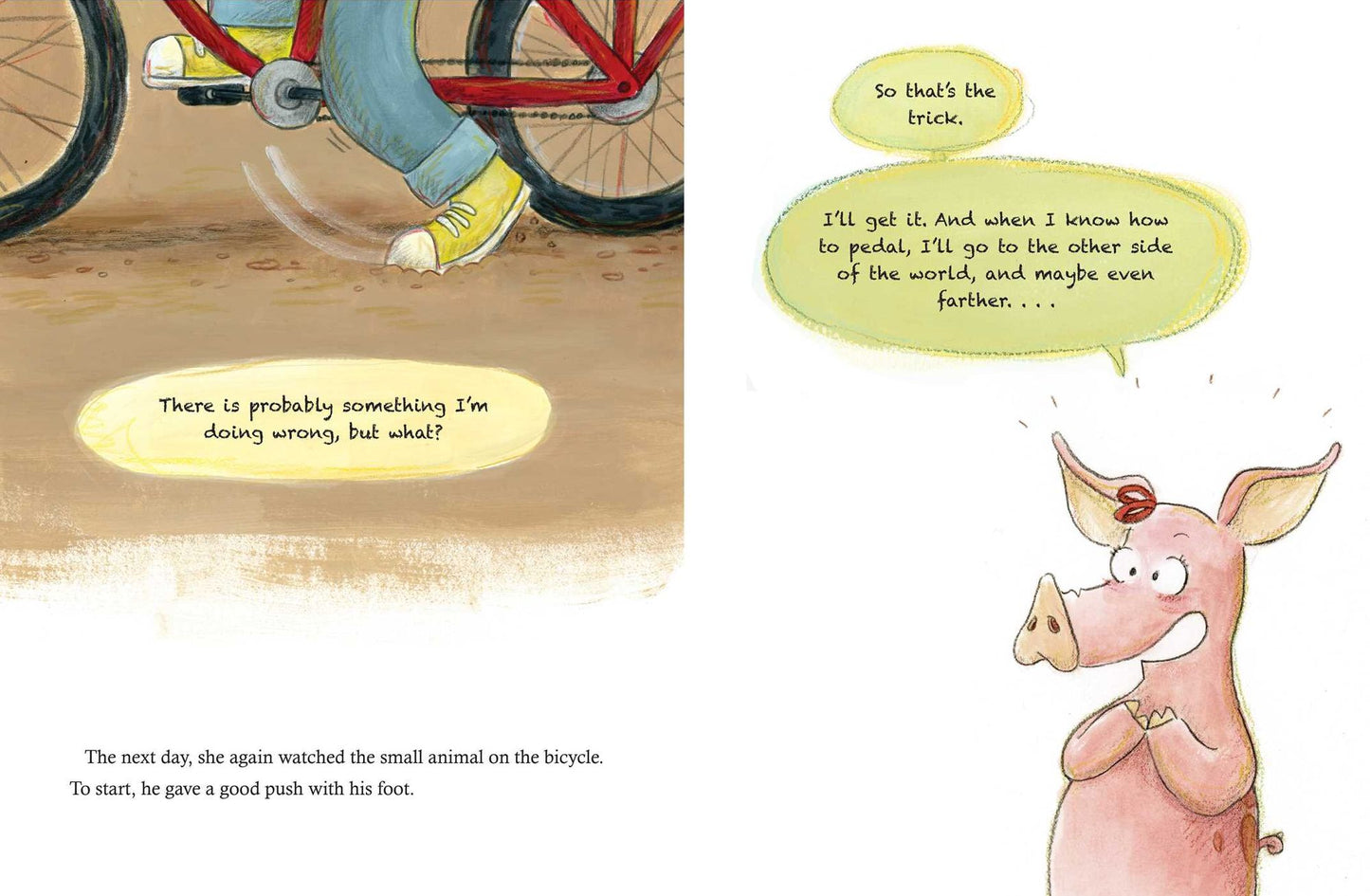 The Little Pig, the Bicycle, and the Moon