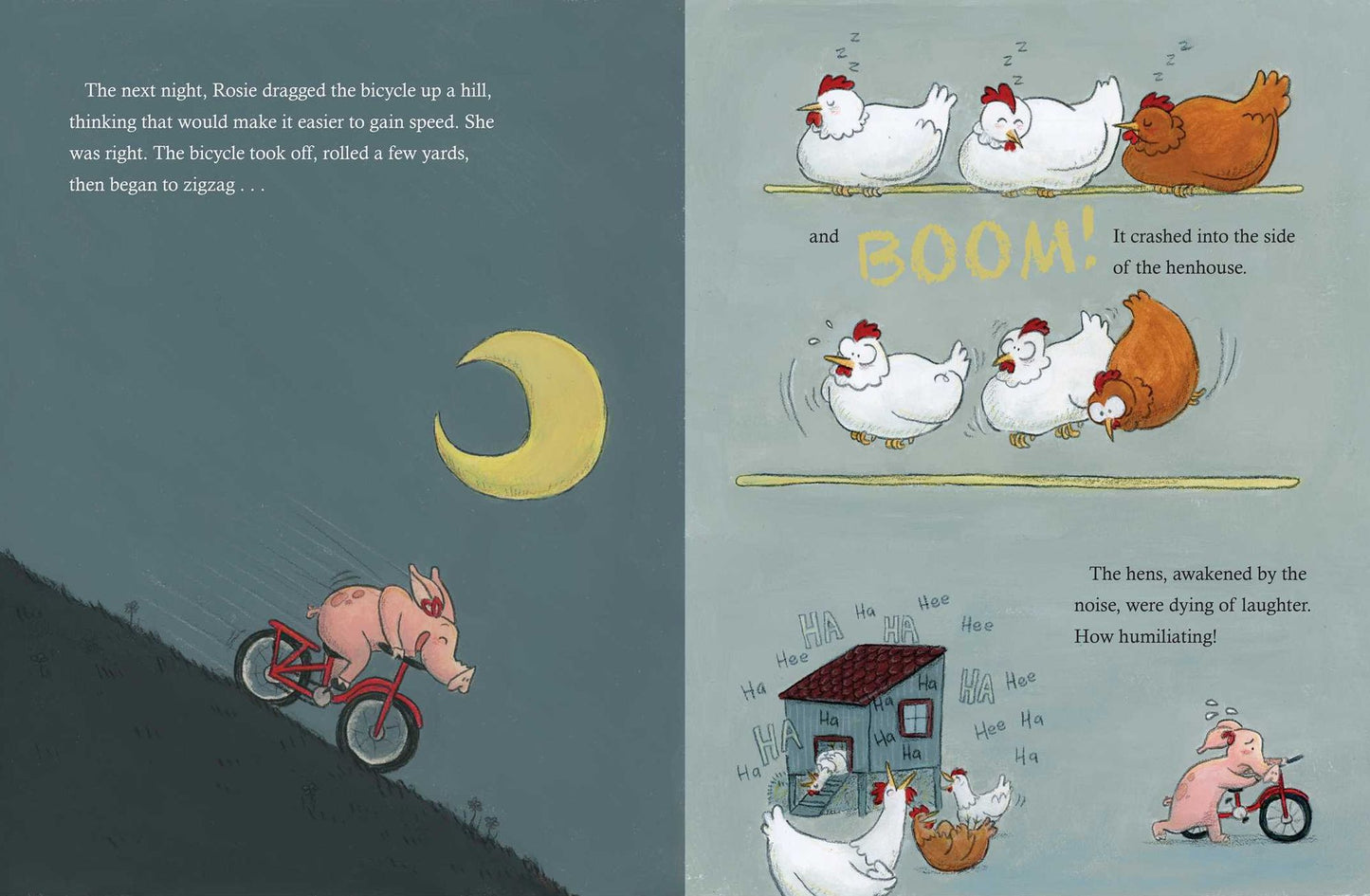 The Little Pig, the Bicycle, and the Moon