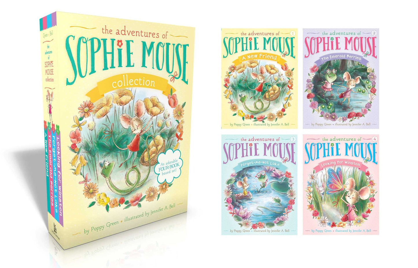 The Adventures of Sophie Mouse Collection: A New Friend; The Emerald Berries; Forget-Me-Not Lake; Looking for Winston