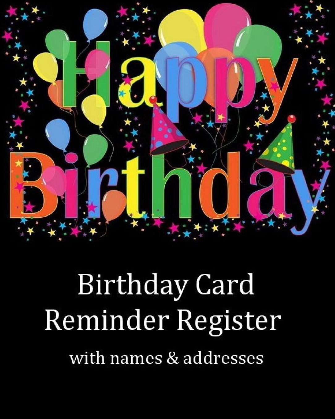 Birthday Card Reminder Register with names & addresses