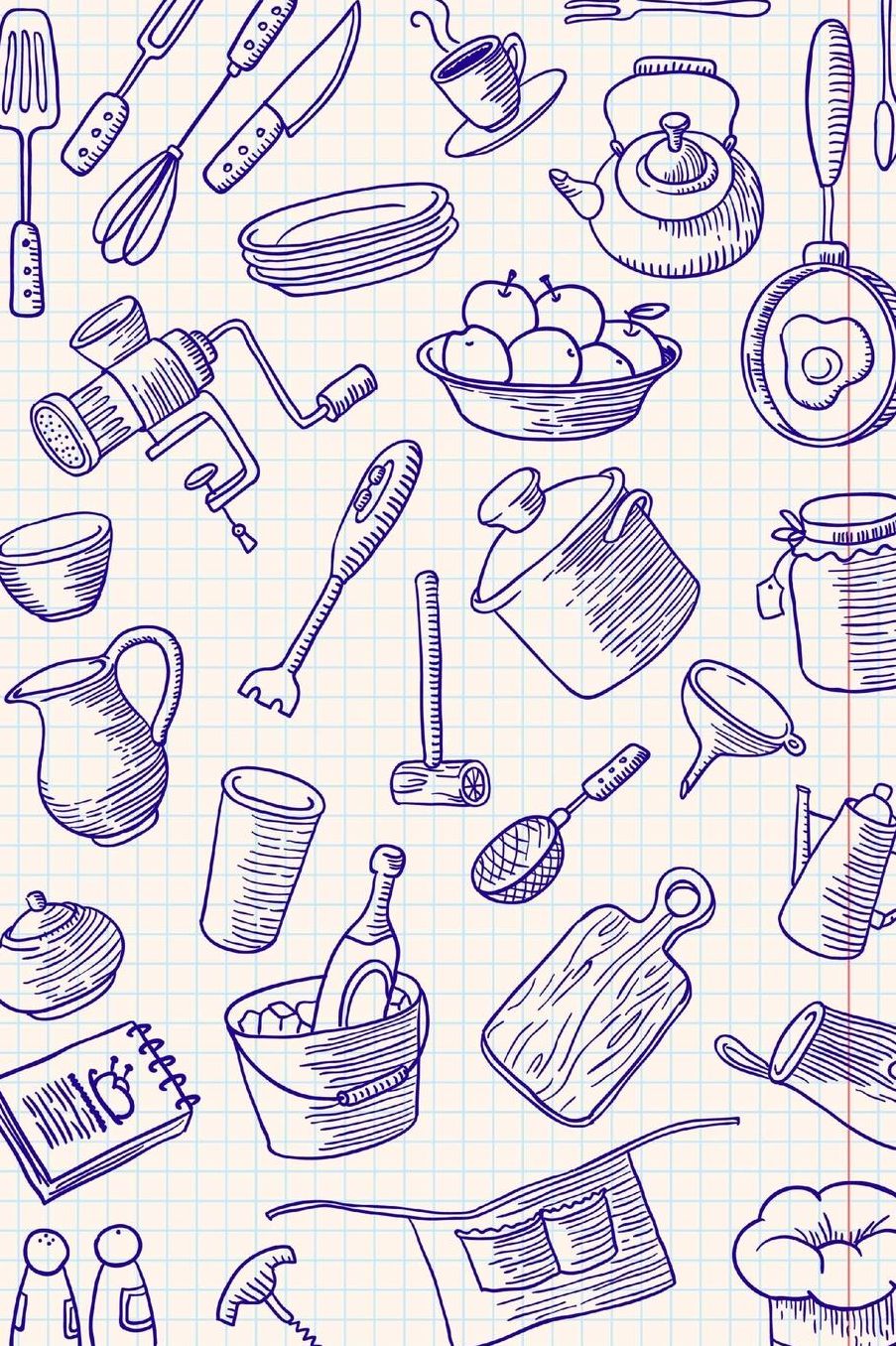 Kitchen Doodles Journal: 150 page lined notebook/diary