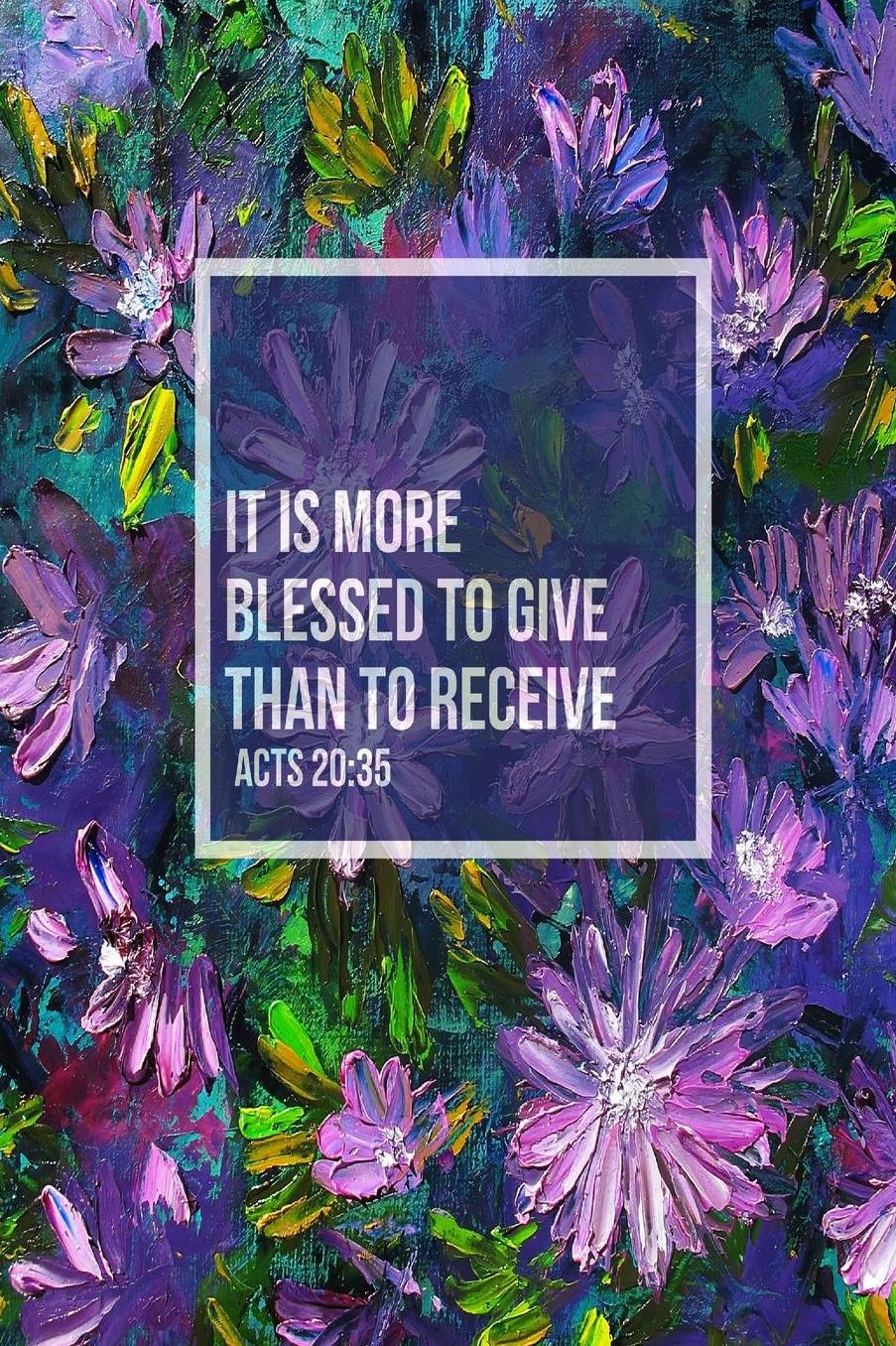 It is more blessed to give than to receive