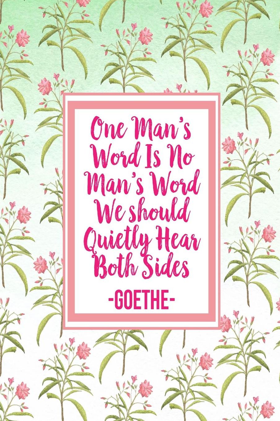 One man's word is no man's word; we should quietly hear both sides