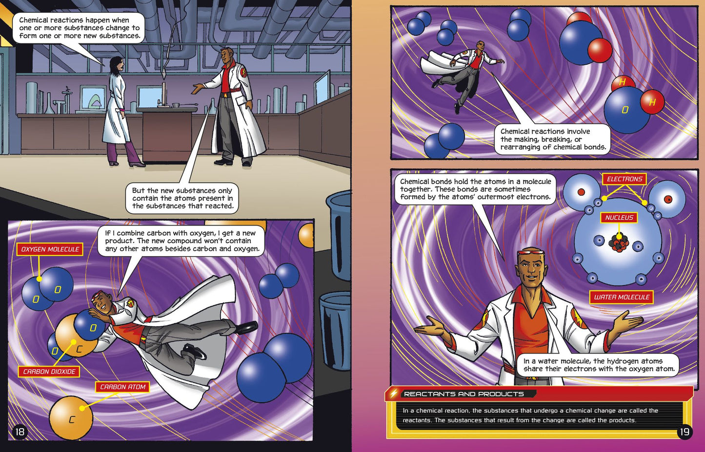 The Dynamic World of Chemical Reactions with Max Axiom, Super Scientist: 4D an Augmented Reading Science Experience