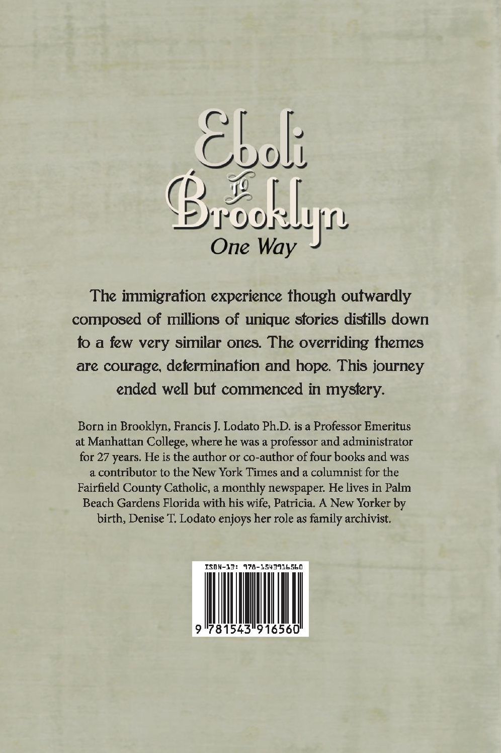Eboli to Brooklyn - One Way
