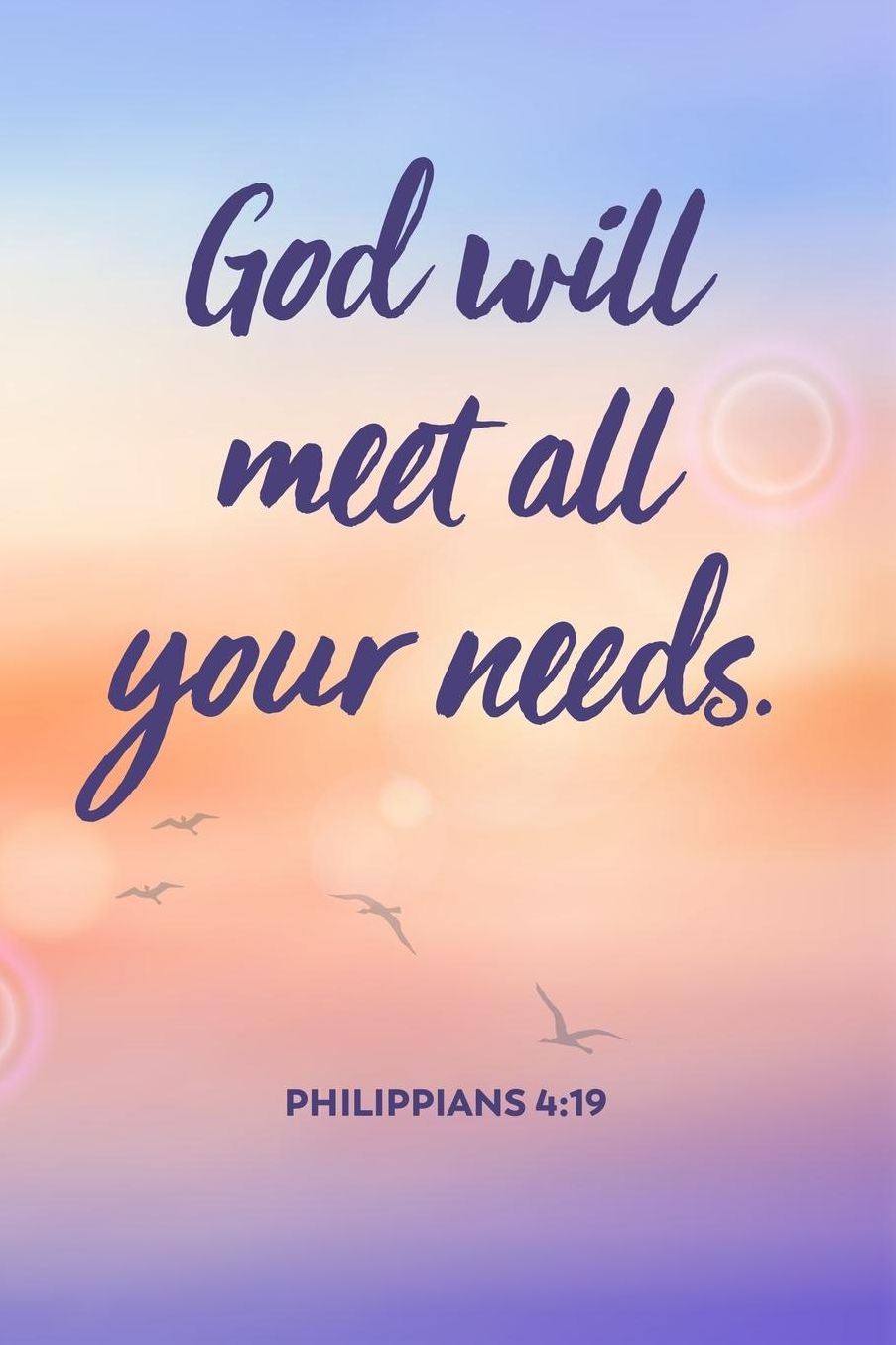God Will Meet All Your Needs - Philippians 4: 19: Bible Journal, Inspirational Notebook