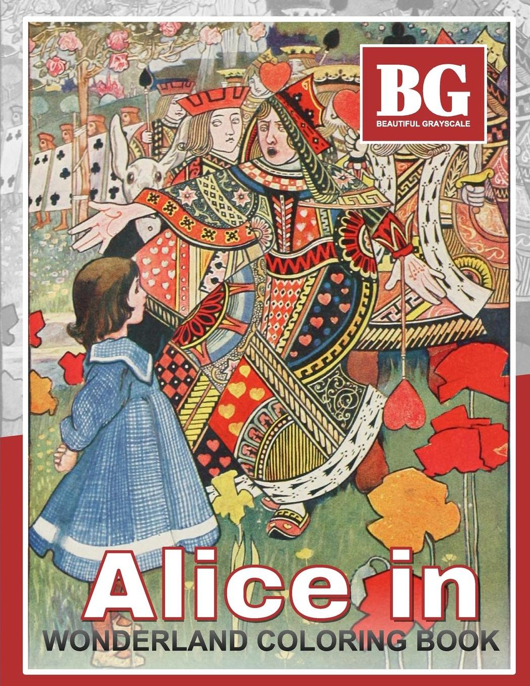 Beautiful Grayscale Alice in Wonderland Coloring Book: Fun and Realistic Photo Coloring for Kids and Adults