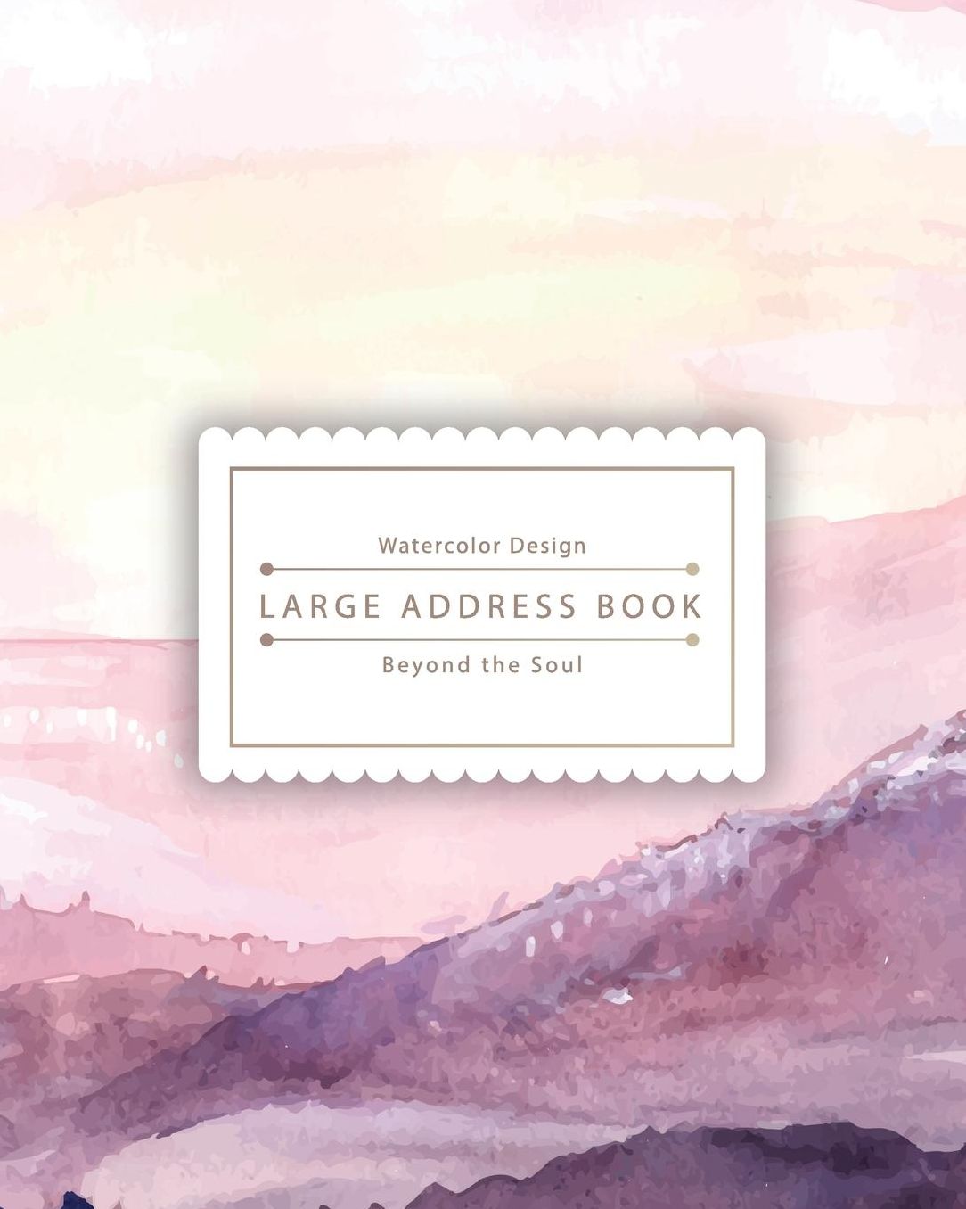 Large Address Book: Watercolor Landscape: Address Book Large Size Especially for Seniors - Name, Address, Mobile, Work, Fax, Email, Emergency (8x10)