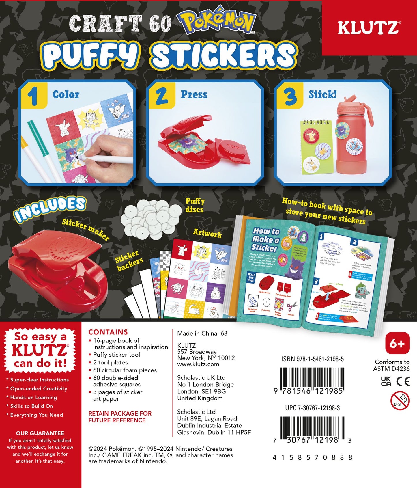 POKEMON COLOR-IN 3D STICKERS