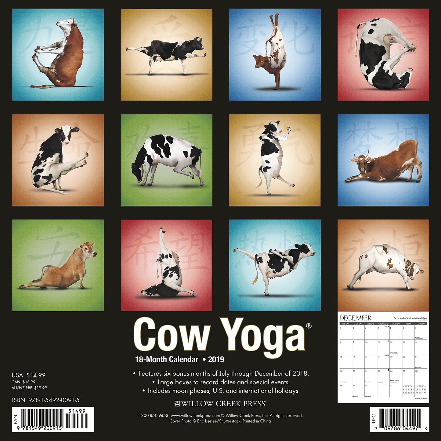 Cow Yoga 2019 Wall Calendar