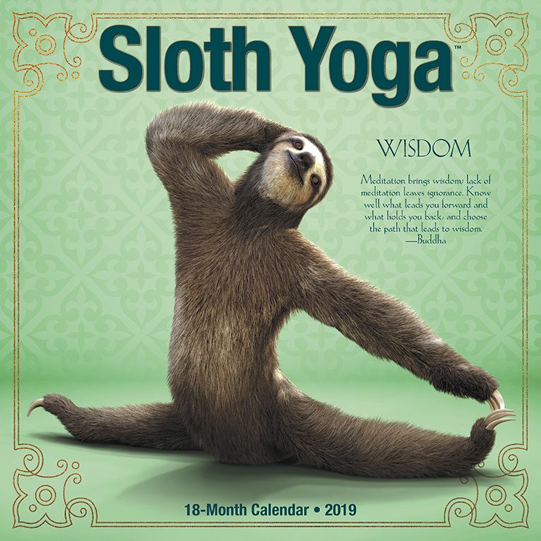 Sloth Yoga 2019 Wall Calendar