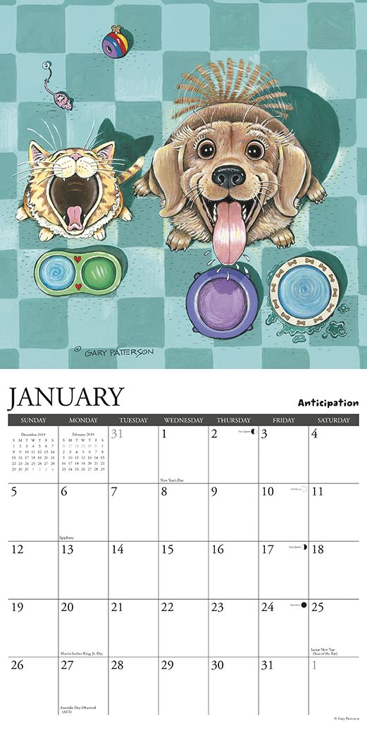 Gary Patterson's Paws N Claws 2020 Wall Calendar
