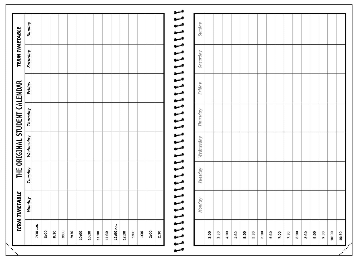 The Original Student Calendar 2018-2019