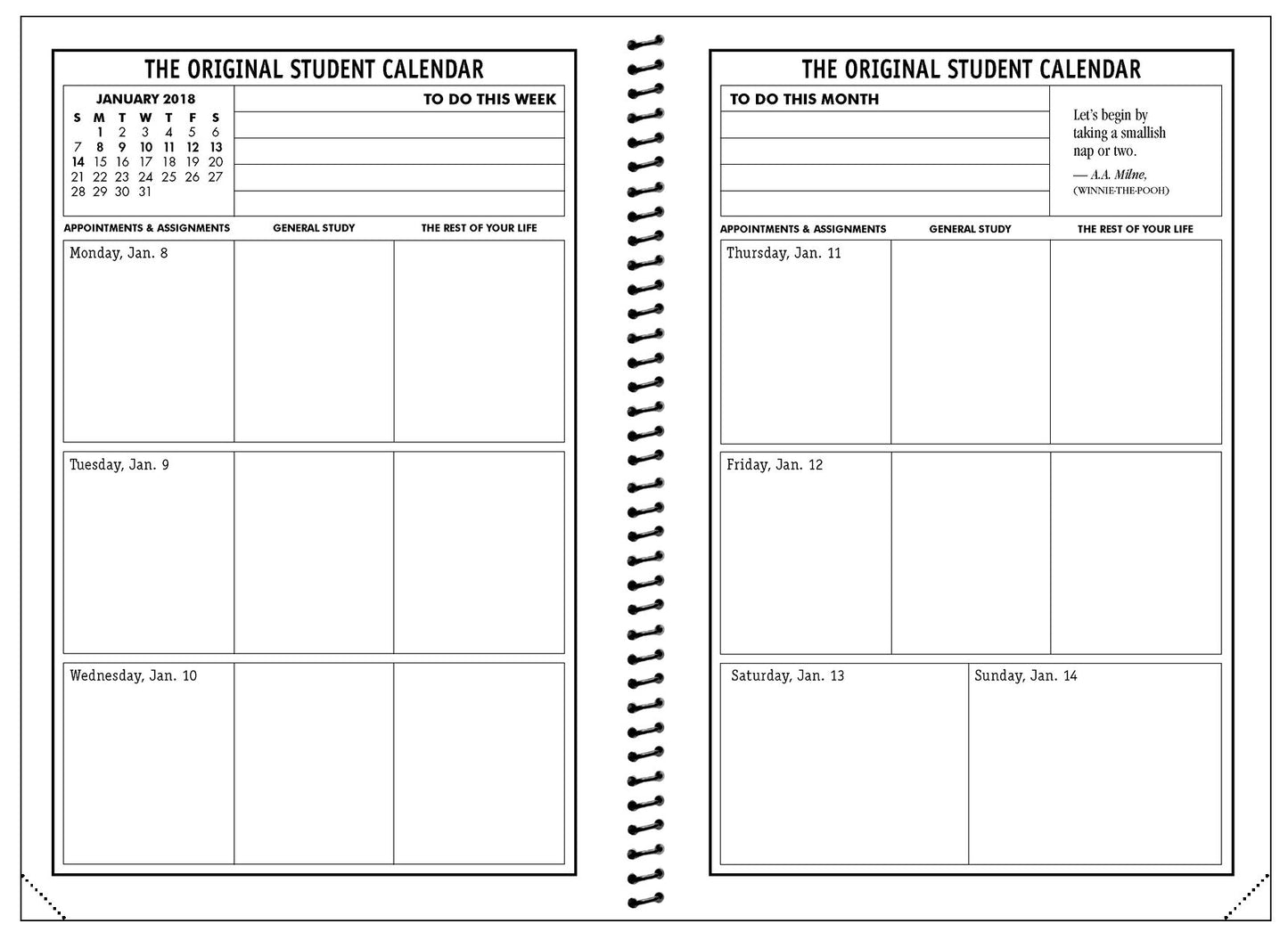 The Original Student Calendar 2018-2019