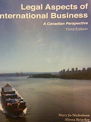 Legal Aspects of International Business : A Canadian Perspective
