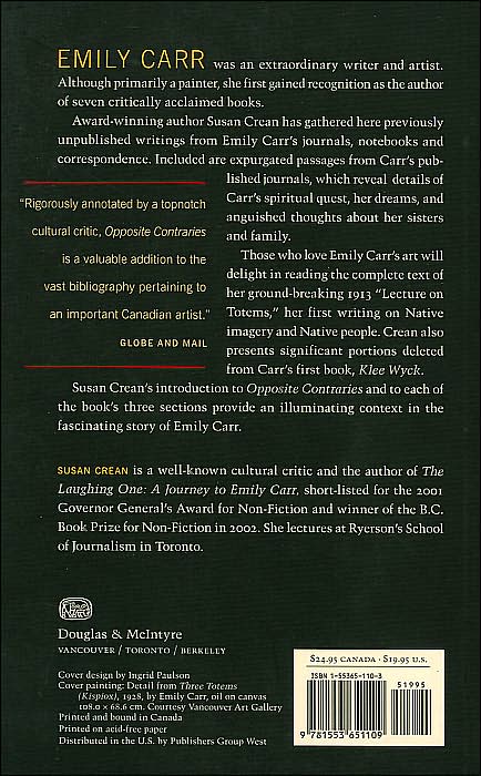 Opposite Contraries: The Unknown Journals of Emily Carr and Other Writings