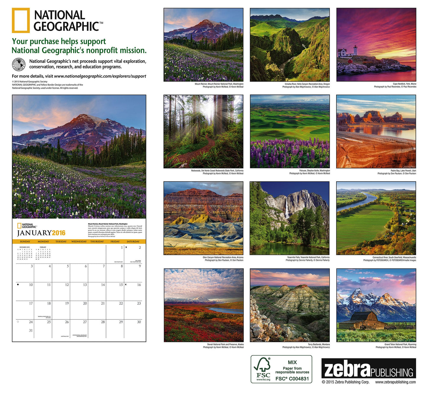 2016 American Landscapes Wall Calendar