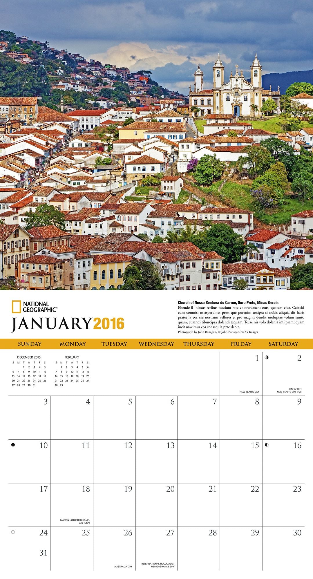 2016 Brazil Wall Calendar