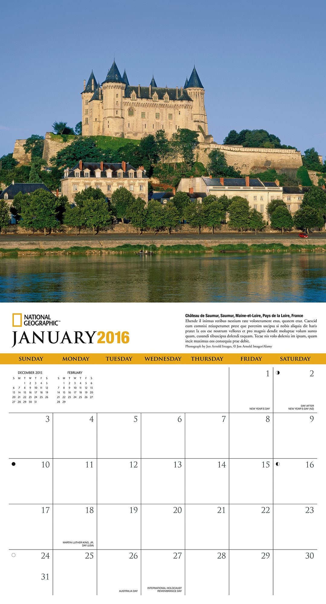 2016 Castles Wall Calendar