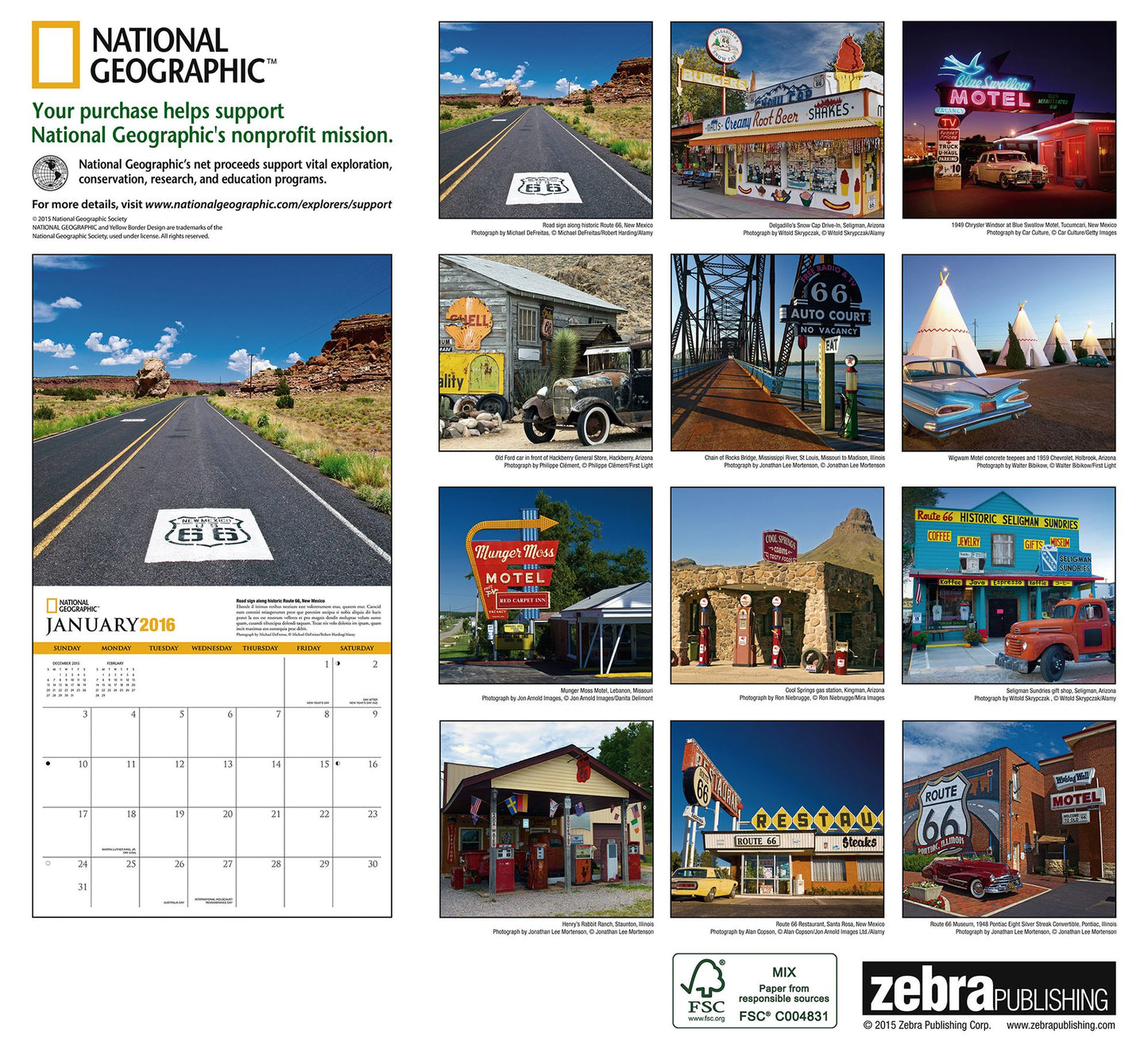 2016 Route 66 Wall Calendar