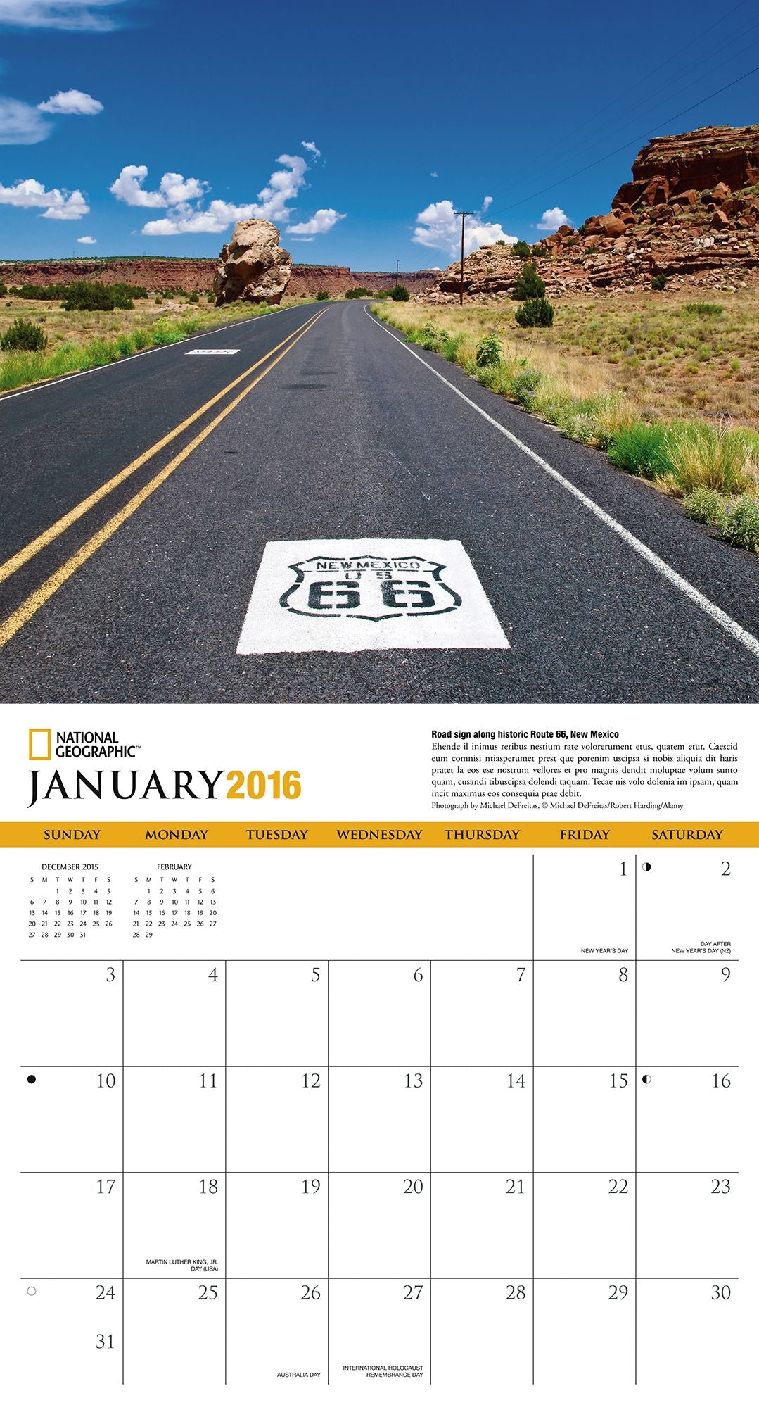 2016 Route 66 Wall Calendar