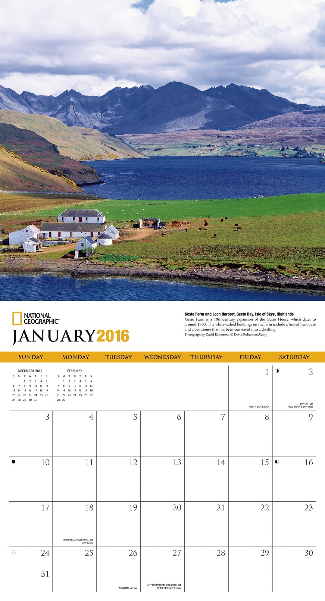2016 Scotland Wall Calendar