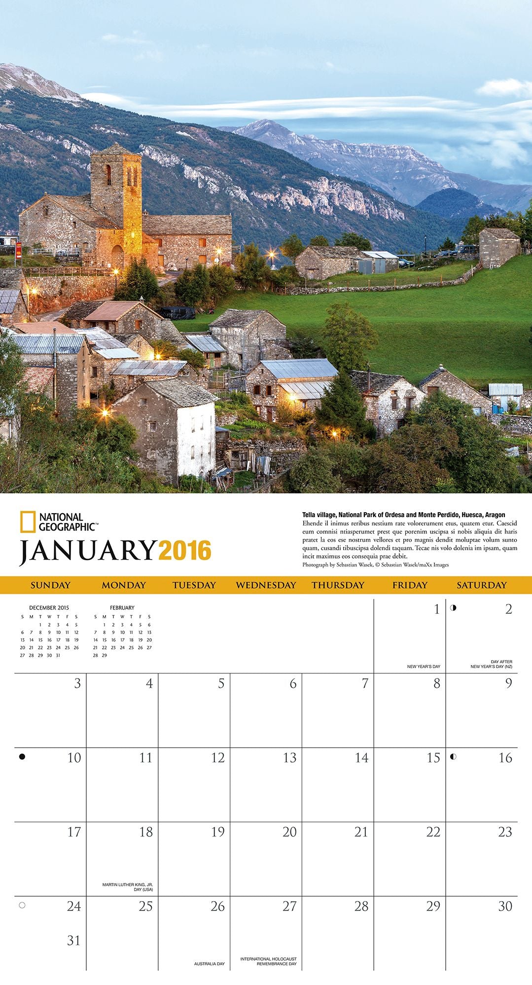 2016 Spain Wall Calendar